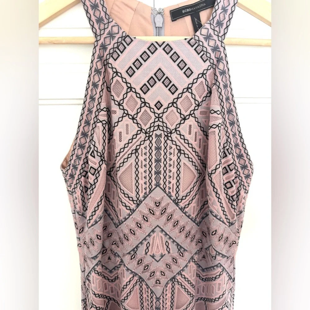 BCBGMaxAzria Felicia Burnout Mesh Gown in Antique Rose